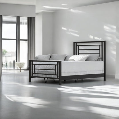 Sunset Iron Bed 1320 Wesley Allen Queen CBMPF Matte Black Finish Matriae