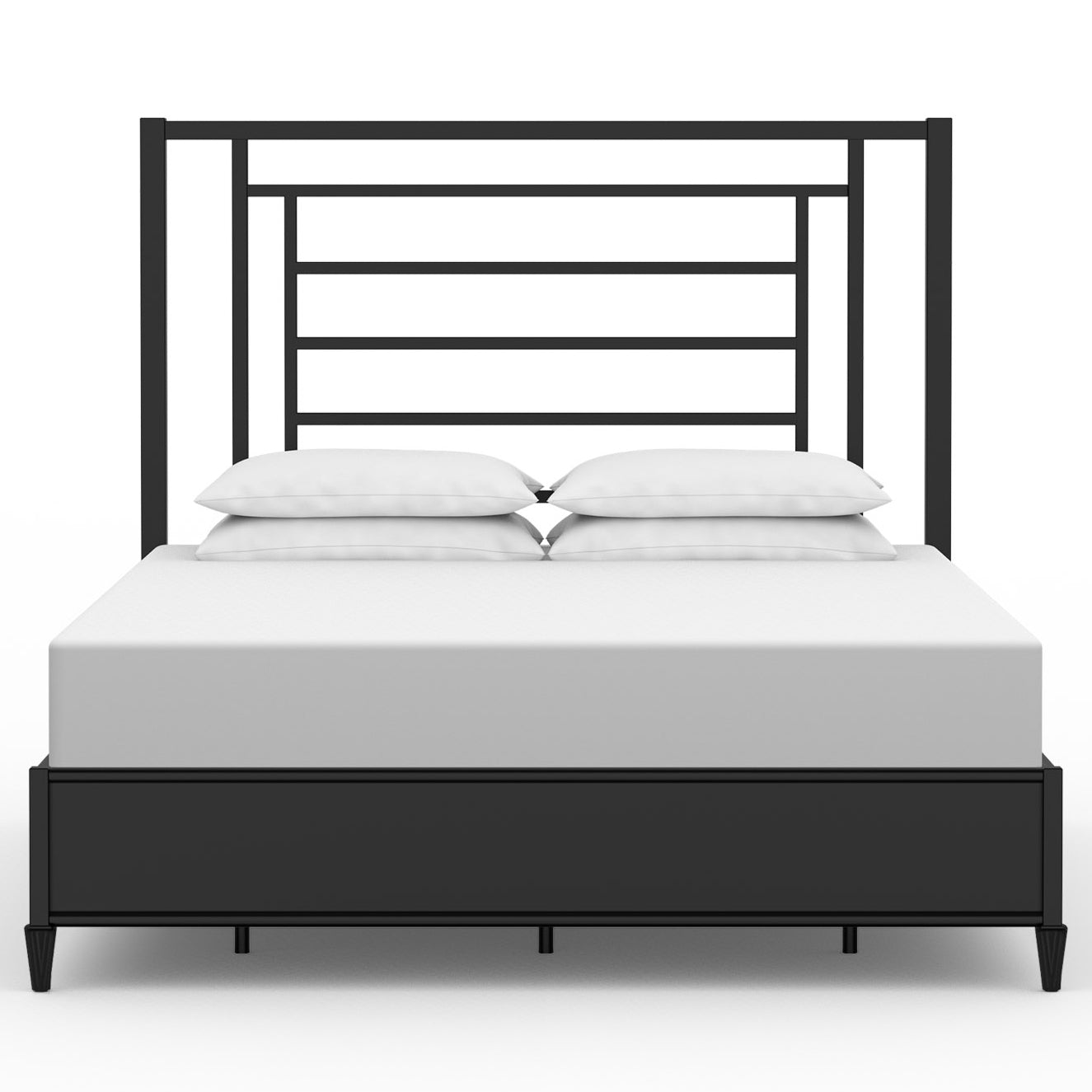 Sunset Iron Headboard Metal Surround Bed 1320MS Wesley Allen Queen Matte Black Matriae