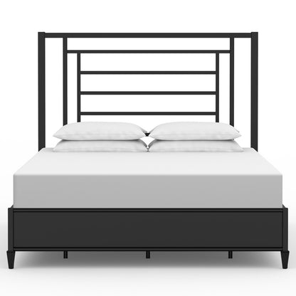 Sunset Iron Headboard Metal Surround Bed 1320MS Wesley Allen Queen Matte Black Matriae