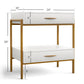    Toki Wood Iron Nightstand 5115 Opaque Copper Finish White Wood Finish Wesley Allen Matriae dimensions